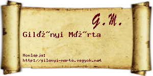 Gilányi Márta névjegykártya