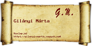 Gilányi Márta névjegykártya